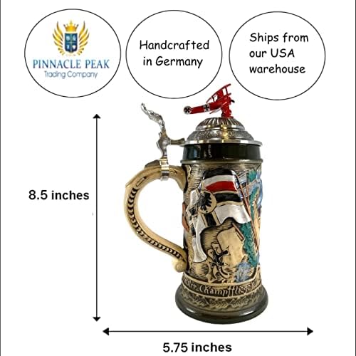 Компанија за трговија со врвни врвни врски црвено барон германско пиво Штајн .5L Ограничено издание направено во Германија една кригла