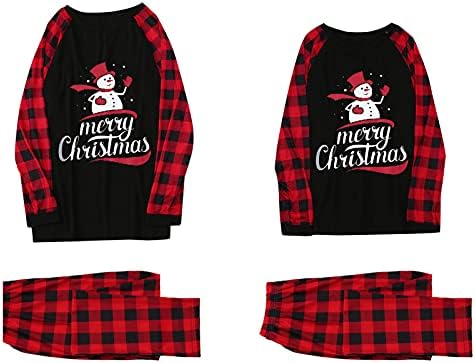 Божиќни пижами за семејство, Божиќ со долги ракави Бафало карирани карирани карирани панталони лесни семејни божиќни PJS облеки