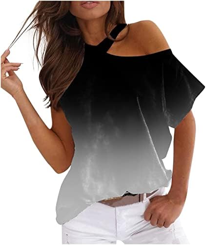 Есен летен врвен маица за тинејџерски девојки без ремен на кратки ракави 2023 екипаж со брод со памук од памук од 1p 1p 1p