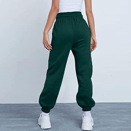 Женски џемпери со високи половини, панталони со пот, удобно кино -џогер Y2K Трендовски салон панталони со џебови