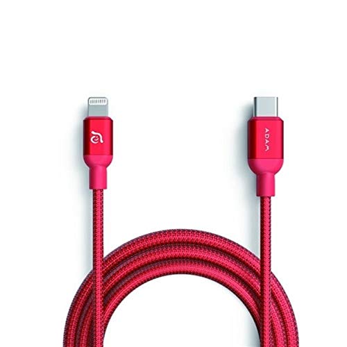 Врв II LC30B USB-C До Молња 90° L Кабел 11,8 инчи, Црвено