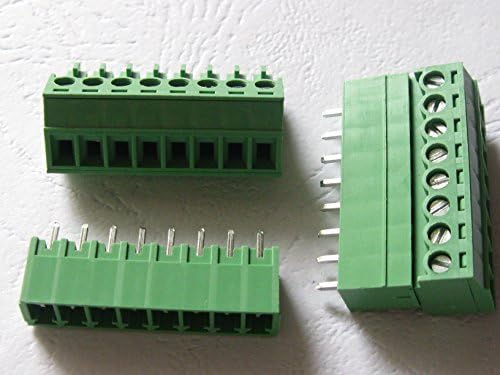 15 парчиња 10pin/пат Терминал за завртки од 3,5 мм завртка за завртки за зелена боја на зелена боја со директно пин
