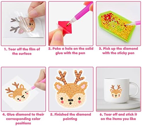 Surcvio 24 пакет подарок за в Valentубените за деца, DIY 5D налепници за сликање на животни со дијаманти со в Valentубени плик за