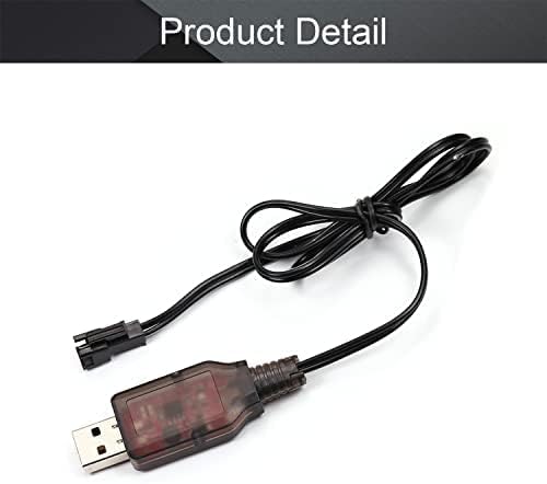 Fielect 6V 250MA USB Полнач Кабел СО SM - 2p Конектор Приклучок ЗА RC Автомобил Ni-MH Ni-ЦД Батерија