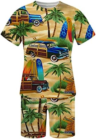 Bmisegm летни тренинзи кошули за мажи мажи пролетна летна облека плажа со кратки ракави за кратки кошули со кратки костуми 2 тен