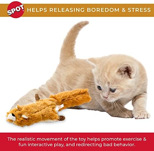 Место од етички производи Флипин „Скинеиз“, кој се впушта во интерактивно реално реалистично треперење, како се движи моќна мачка играчка за мачки за мачки во зат?