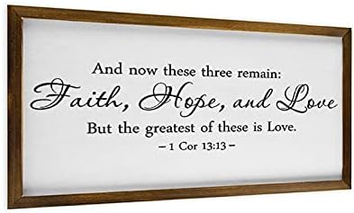 Знак на вметната врамена и сега овие тројца остануваат вера, надеж, loveубов, но најголем од овие е Loveубовта 1 Кор. 13:13 Вајт-Ц7 30х55см
