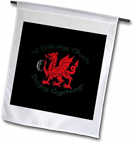 3Drose Црвениот змеј инспирира акција Велшки рагби поддржувач Зелен текст - знамиња
