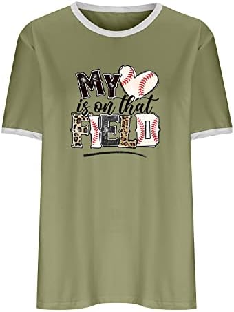 Мојата убов е на тоа поле 2023 година на мајки, смешно писмо печатено бејзбол маица кошула летни обични кратки ракави за кратки