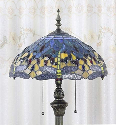 Подна ламба Тифани Подот стои ламба рачно изработена морска сина змеј уметност деко витраж за дневна соба во кревет во спална соба