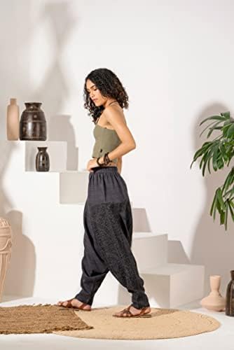 Companyенска компанија Veshti Premium памук лабава лабава бохо јога хареми панталони…