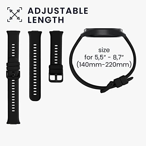 KWMobile Watch Bands компатибилни со Huawei Watch Fit 2 - ленти сет од 2 замена силиконски опсег - црна/темно сина боја