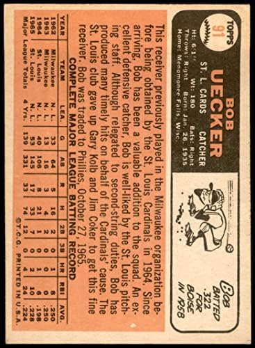 1966 Топпс # 91 TR BOB UECKER St. Louis Cardinals VG Cardinals