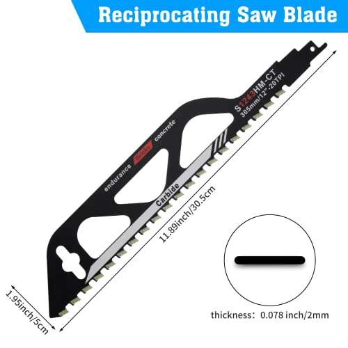 Brynnl Recipating Saw Blade - 12 -инчен уривање asonидарски возвраќајќи се лопатки на тврда легура, пила за сечилото за сечење тули,