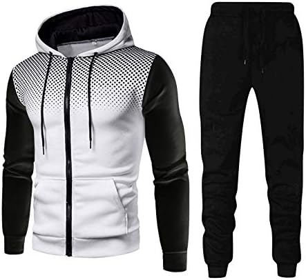 Beuu Tracksuit for Men Постави 2 парчиња облека за потпетици спортски атлетски џогирање со долг ракав, обичен возрасен дух, духови