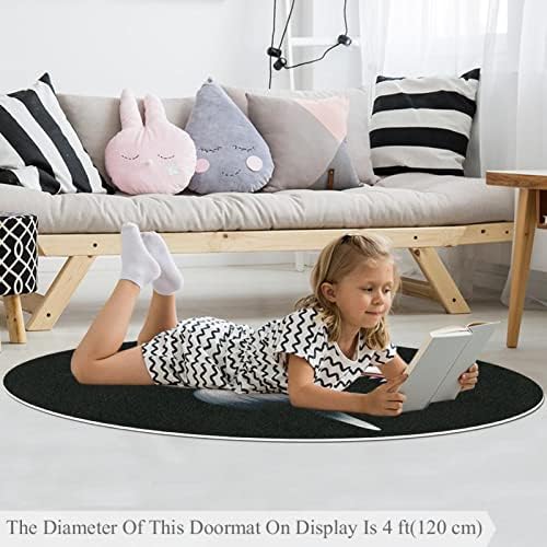 Llnsupply Детска килим 5 ft Големи килими за кружни области за девојчиња момчиња бебе - шема на ајкула, домашен декор преклопен дете