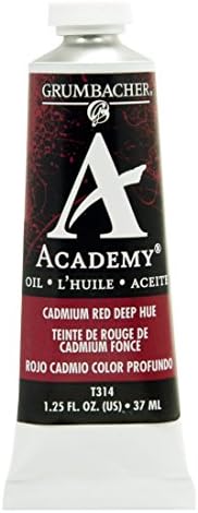Нафтена боја на академија Грамхер, 37мл/1,25 унца, црвена длабока нијанса на кадмиум