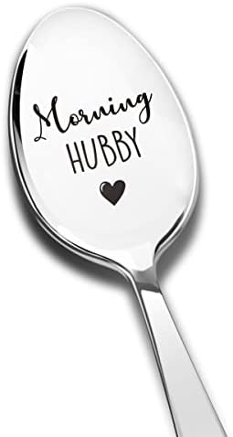 Смешно утринско хоби лажица врежан не'рѓосувачки челик за него сопруг вереник, најдобри loversубители на чај за кафе романтични подароци за роденден