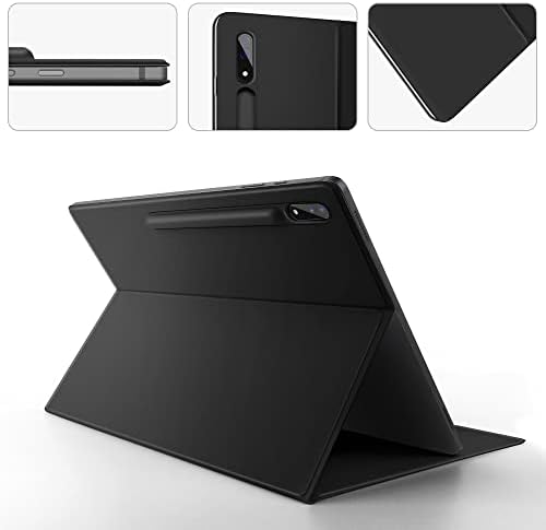 Магнетски случај на Syndrruce за Samsung Galaxy Tab S7 +/ S7 Fe/ S8 + 12,4 инчи, тенок лесен заштитен капак со протексирање со држач за