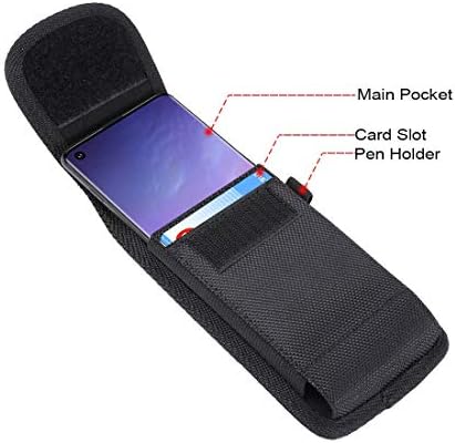 Hiigh Phone Protective Couss Rugged Nylon Vertical Belt Case Case Holder Case, универзална торба за носење половината компатибилна со