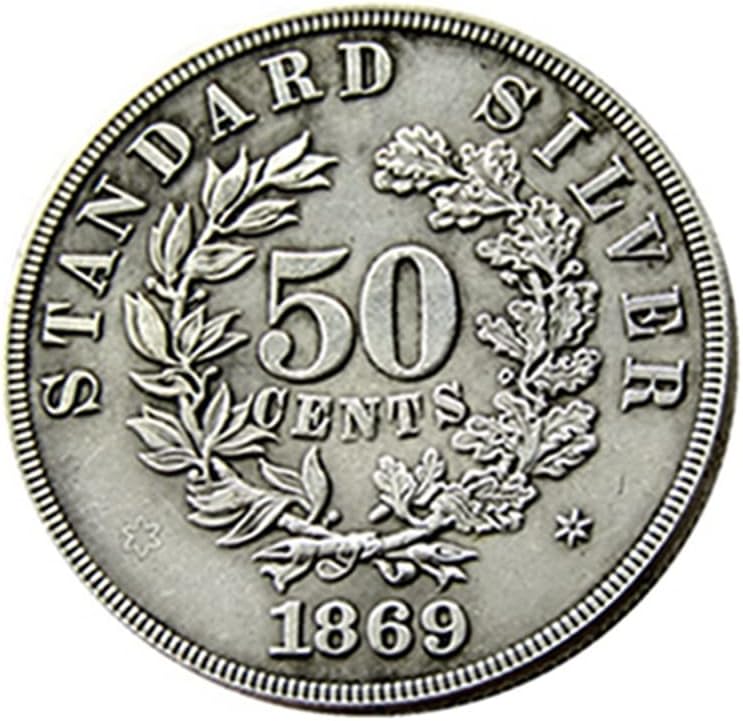 Сад Половина Долар Комеморативна Монета 1869 Странска Копија Сребрена Позлатена