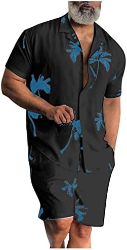 Копчиња за кратки ракави за машка облека на Нархбрг, со кратки ракави за кратки кошули и шорцеви, поставува хавајски плажа за облека за облека