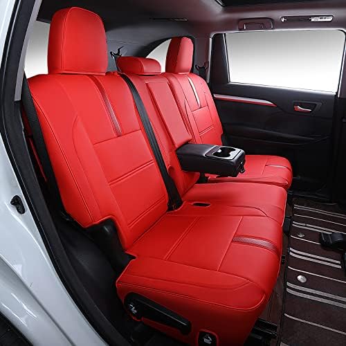 Ptyyds Fit 2014-2019 Toyota Highlander Car Seat Covers 8 Seater PU Fafe Seat Cover за 2014 2015 2015 2017 2017 2018 2019 додатоци