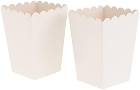 Jgqgb 12 парчиња бели пуканки кутии контејнер роденденски филм за забава за забава, третираат торби свадбени невестински производи