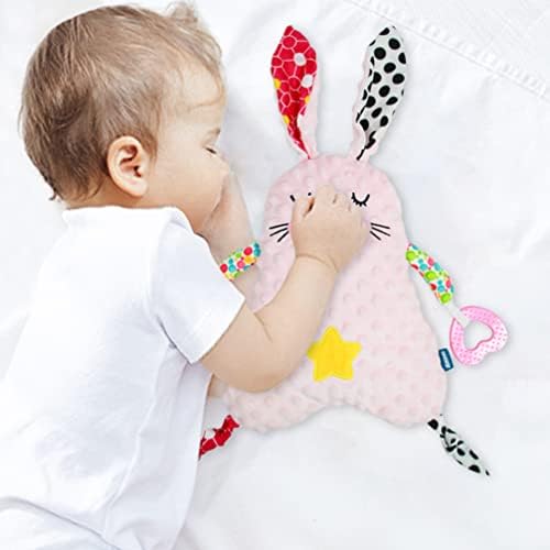 Zerodeko Baby Essentials Rabbit Fine, животинско бебе за смирување на крпи играчка, мека памучна дете удобност, играчка за играчка