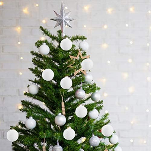 Nuobesty бел декор Божиќна занаетчиска пена топки бела Божиќна пена декорација DIY занает за дома Божиќни украси 12 парчиња Божиќен декор