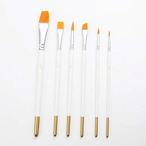 Wpyyi 6pcs/Поставете дрвена рачка со акварел боја на пенкало за бои за бои четки за резерви за цртање бела сликарска уметност најлон коса