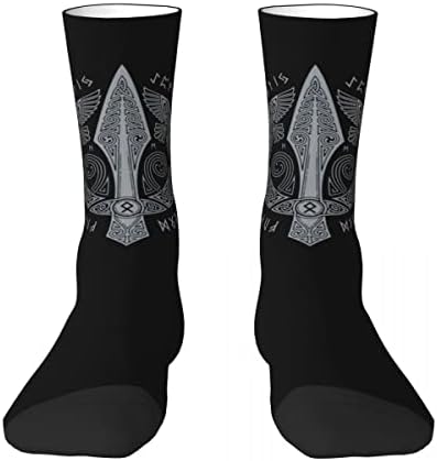 Алптек норвешки викиншки чорапи за мажи Один Спир Гунгнир екипа со чорапи Атлетски чорапи за 9-12 црни чорапи за вежбање за мажи