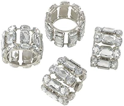 Jewered Gem Stone Congin Ring - Сет од 4