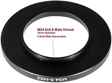 M34.5x0.5 Тема за нишки машки до M52x0.75 Adapterенски адаптер за адаптер за засилување за ел-никори 4/50мм