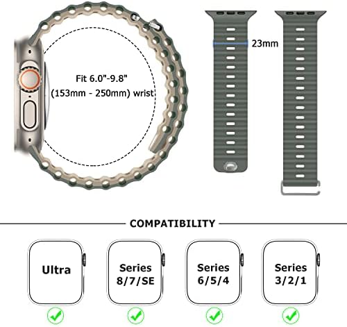 Anlinser Bands компатибилни со Apple Watch Band 49mm 45mm 44mm 42mm 41mm 40mm 38mm, прилагодлива спортска јамка дизајнирана