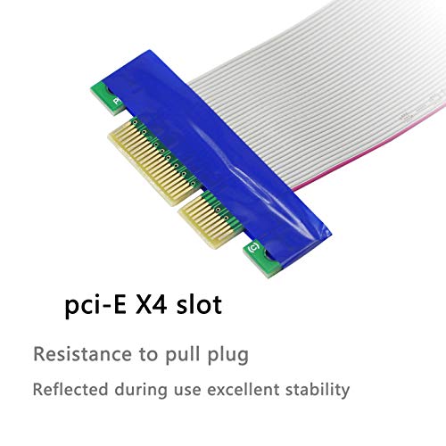 Gelrhonr PCIe 4x продолжен кабел, PCI-Express 4x машки до женски ризер кабел PCI-E 4x Extender за графичка картичка