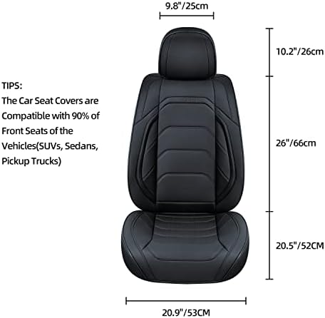 Tiehesyt Црниот автомобил за седиште на автомобили предниот пар, дишените кожни автомобили предни седишта и потпирачот за глава за