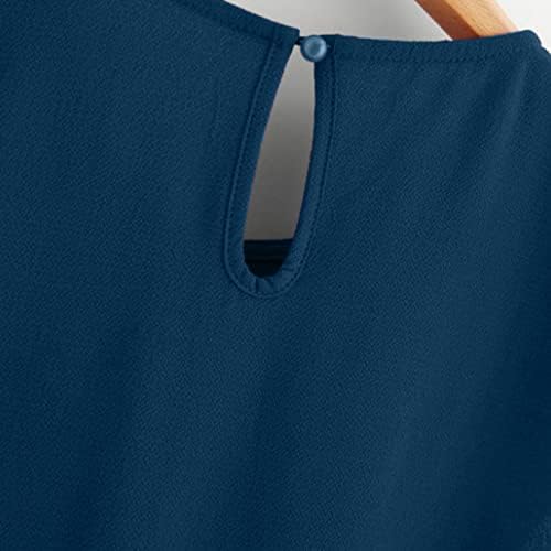 Naittoop женски врвови шифон цврста боја кратка ракав со тркалезен врат, случајна кошула со кратки ракави за блуза, врвови за жени