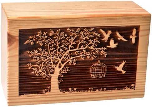 Тамана Занаети Рачно Изработено Дрво На Животот Кутија За Кремирање На Урна Од Борово Дрво За Човечка Пепел /Погребна Кутија