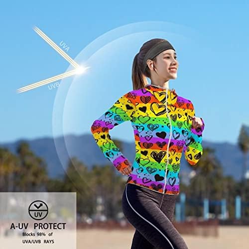 За U дизајнира жени дуксери за заштита од сонце со долги ракави јакна со целосна атлетска атлетска активна дуксерија плус големина