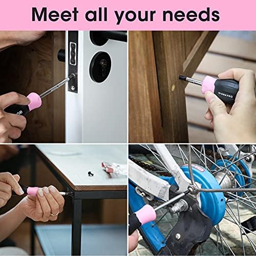MagnPro Магнетски шрафцигери поставени+52-парчиња розови алатки поставени за жени