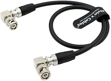 Кабли на Алвин 12g HD SDI BNC коаксијален кабел 50см црн и десен агол BNC Конектори за приклучоци