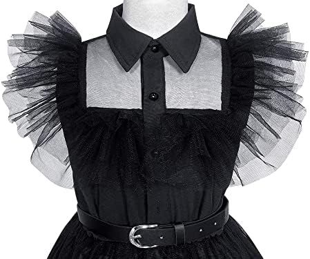 Залонгје Црна Среда костим девојки се облекуваат За Деца Среда Семејни Носии Ноќта На Вештерките Косплеј Партија Фустан 4-13Ј
