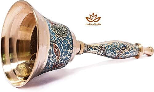 Занаети На Индија Меенакари Декоративни Рачни Ѕвона Од Џингл За Божиќна Поја Молитва Обожување Ѕвонче - - Сино