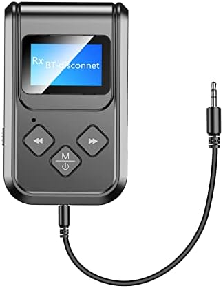 Приемник за предавател на Bluetooth со дисплеј, 2-во-1 Bluetooth 5.0 безжичен аудио предавател за ТВ/компјутер, Bluetooth приемник адаптер
