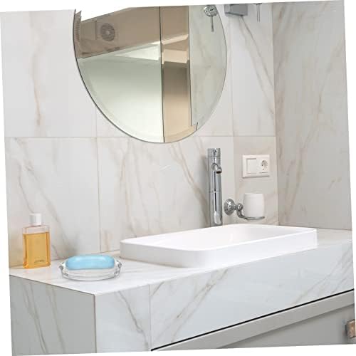 Cabilock 1pcs Креативен држач за бања стакло за бања практичен сапун транспарентен овален сапун