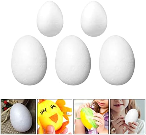 Хомојој Божиќни украси 6 парчиња Велигденска пена јајца бело јајце занает занает јајце јајце пена DIY занает Велигденско јајце
