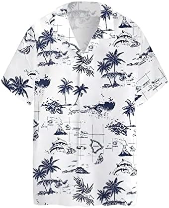 Гроздобер кошули за куглање за мажи Хавајски кошула со краток ракав летно копче надолу маица опуштено вклопување на обични плажа врвови