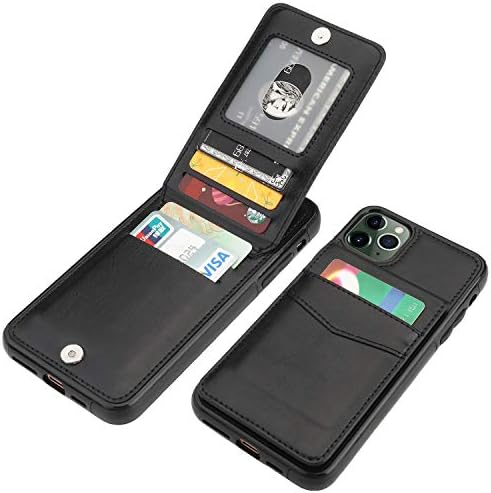 Kihuwey iPhone 11 Pro Макс Случај Паричник Со Држач За Кредитна Картичка, Премиум Кожа Магнетни Затворач Kickstand Тешки Заштитни