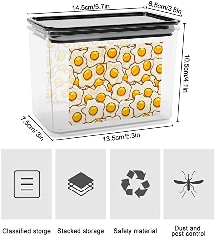 Пржени Јајца Контејнери За Складирање Јасна Пластична Кутија Со Капаци Канти За Повеќекратна Употреба За Кујнски Житни Закуски Сува Храна